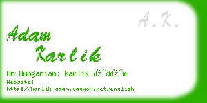 adam karlik business card